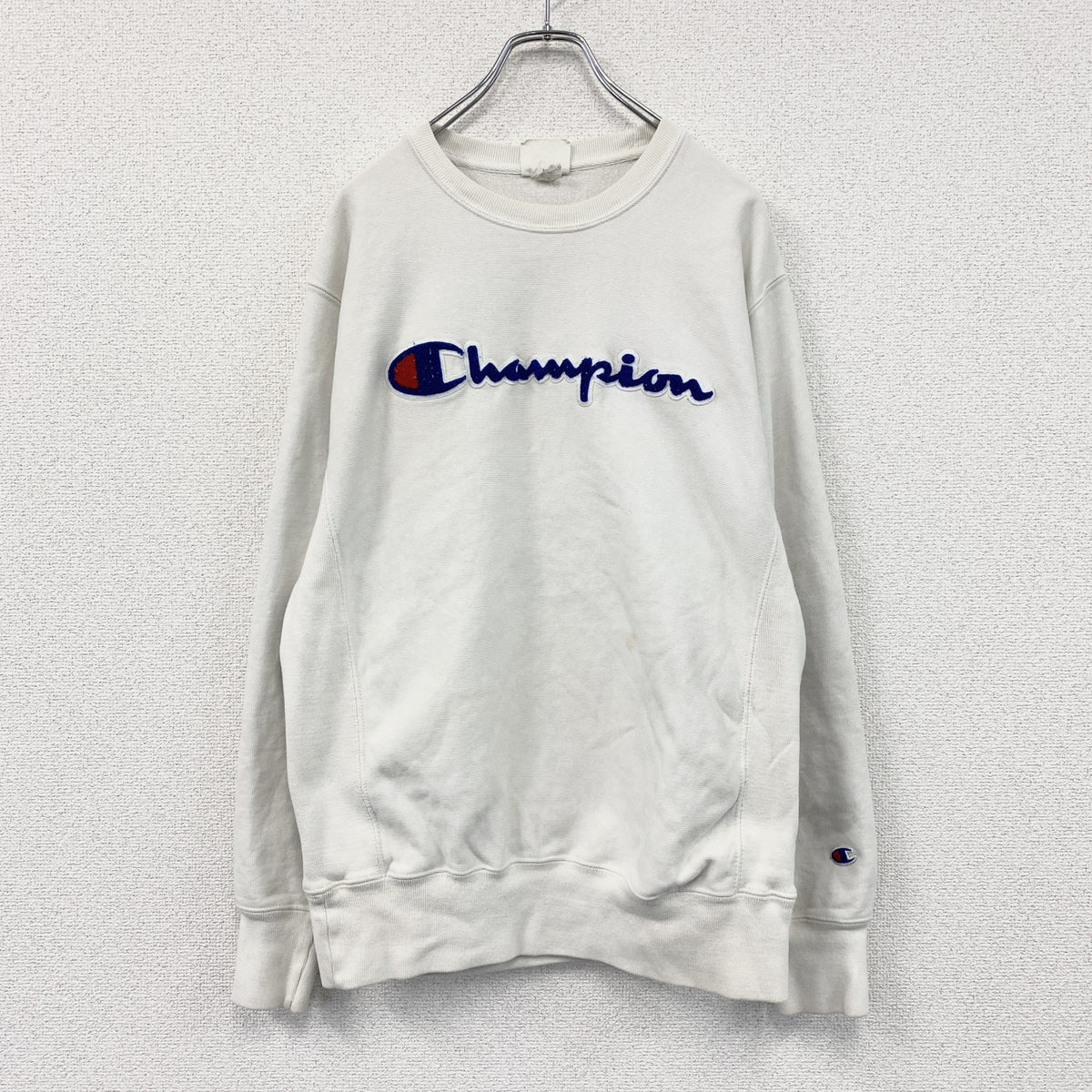 Champion　チャンピオン　リバースウィーブ　スウェット/トレーナー　デカロゴ　単色タグ　復刻　白　ホワイト　Mサイズ　古着