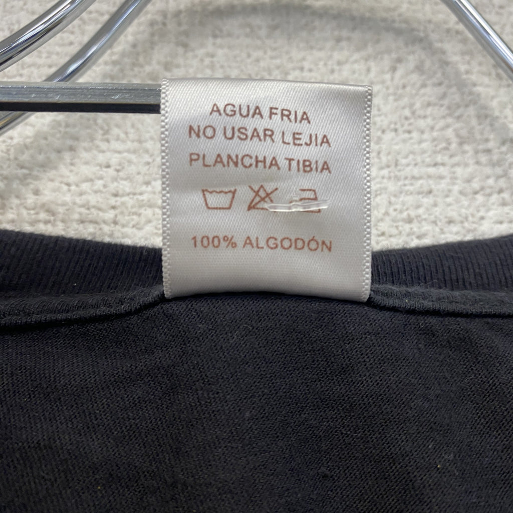 MiLKO’S　半袖プリントスーベニアTシャツ　ノルディック柄　クルーネック　黒　ブラック　Lサイズ カットソー メンズ コットン 古着