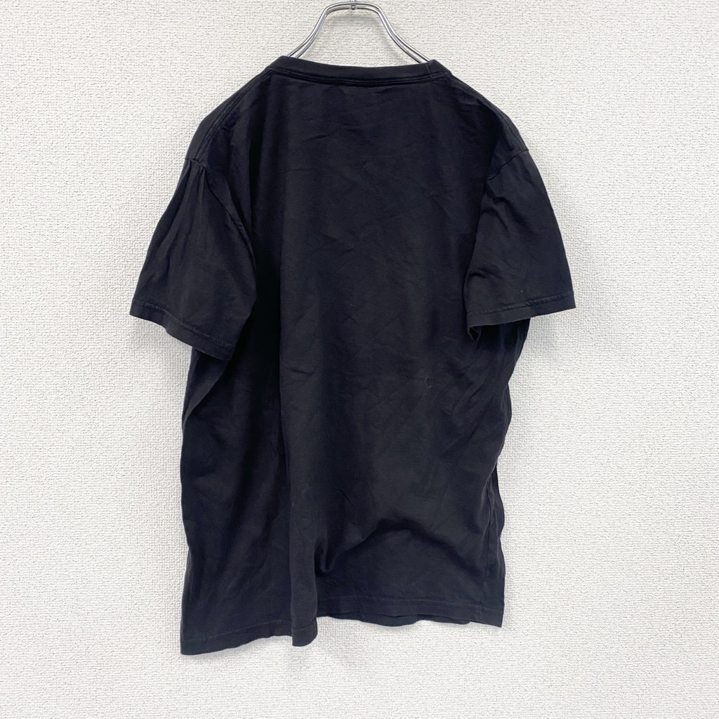 MiLKO’S　半袖プリントスーベニアTシャツ　ノルディック柄　クルーネック　黒　ブラック　Lサイズ カットソー メンズ コットン 古着