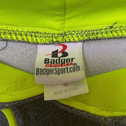 古着 used　Badger Sports　CHARGERS　長袖プリントパーカー　ロゴプリント　グレー　ネオンイエロー　Lサイズ