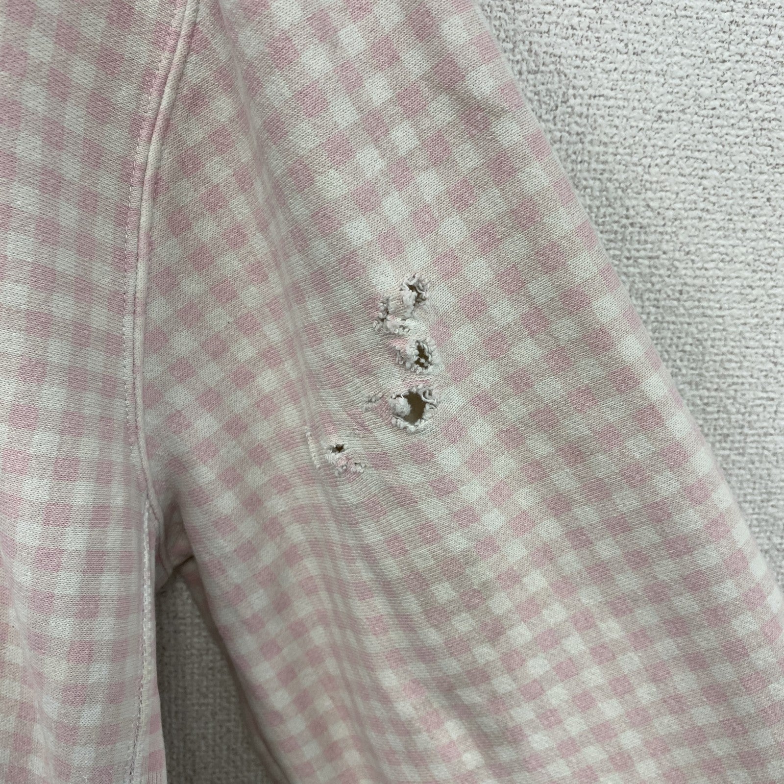 Champion　チャンピオン　リバースウィーブ　スウェット/トレーナー　ギンガムチェック　刺繍ロゴ　ピンク　Mサイズ　古着