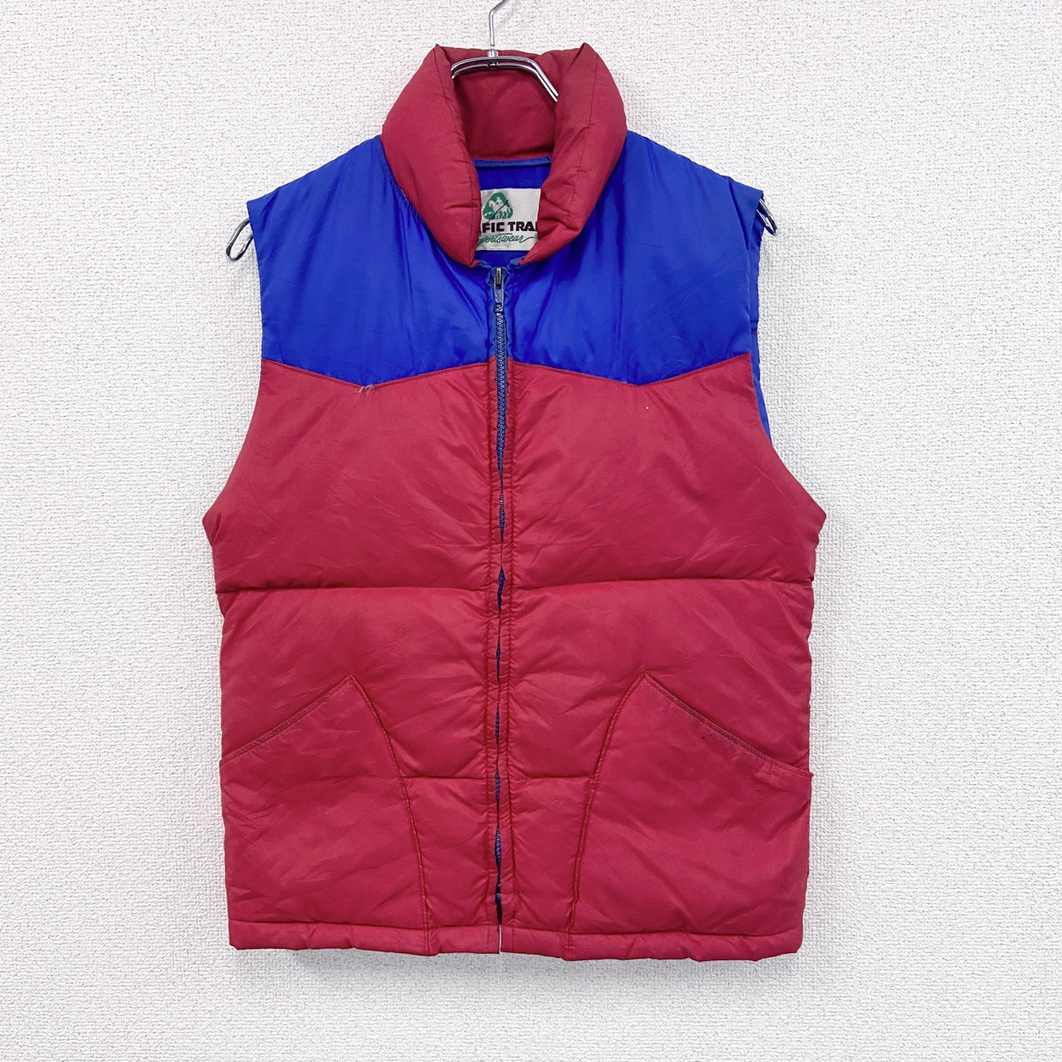 90s～　PACIFIC TRAIL　パシフィックトレイル　フルジップダウンベスト　ヴィンテージ　赤　レッド　古着