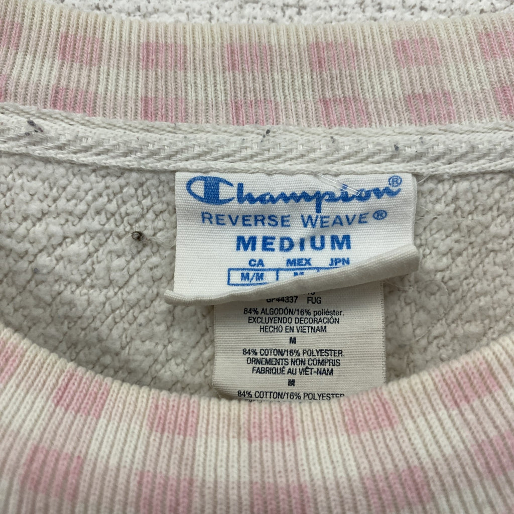 Champion　チャンピオン　リバースウィーブ　スウェット/トレーナー　ギンガムチェック　刺繍ロゴ　ピンク　Mサイズ　古着