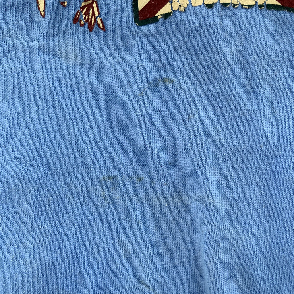 GILDAN ギルダン　半袖プリントデザインTシャツ　フロリダ　クルーネック　レトロ　青　ブルー　Mサイズ　古着