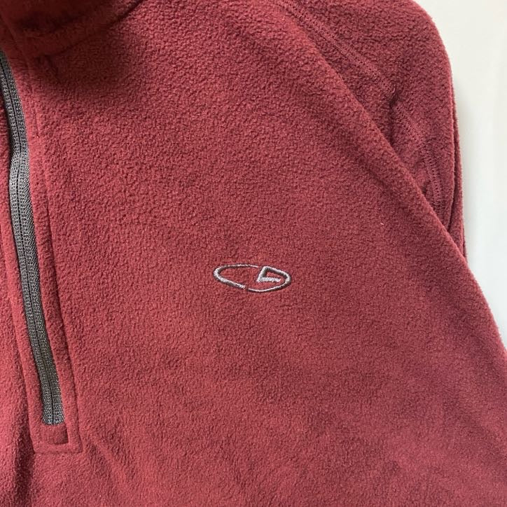 C9 by Champion　ハーフジップフリースジャケット/ボアジャケット　刺繍ロゴ　ワンポイント　ワインレッド　Lサイズ　古着