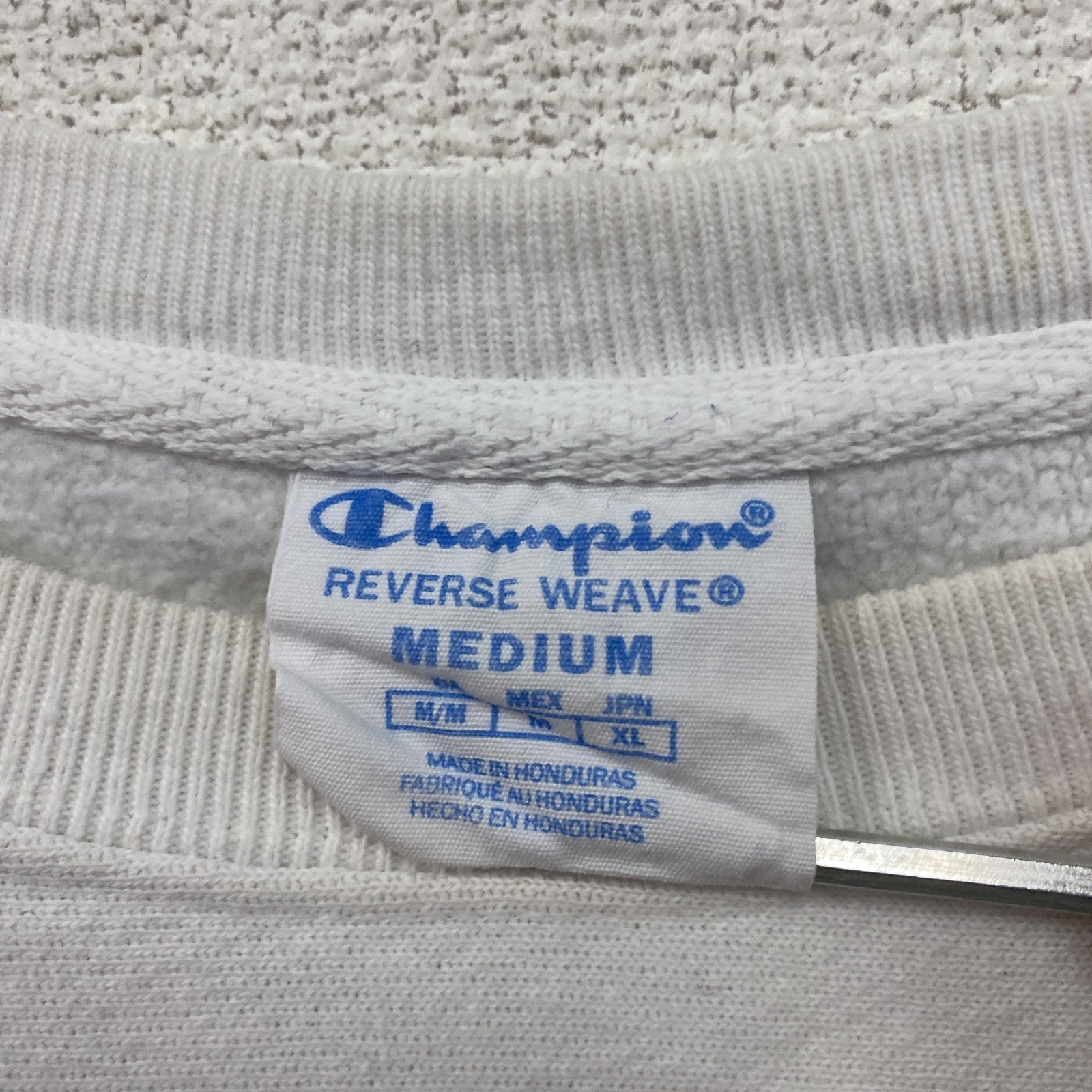 Champion　チャンピオン　リバースウィーブ　スウェット/トレーナー　カレッジプリント　現行　白　ホワイト　Mサイズ　古着