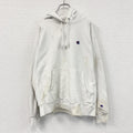 Champion　チャンピオン　リバースウィーブ　スウェットパーカー/フーディー　刺繍ロゴ　ワンポイント　現行　白　ホワイト　Lサイズ トレーナー スウェットトップス フード付き 古着