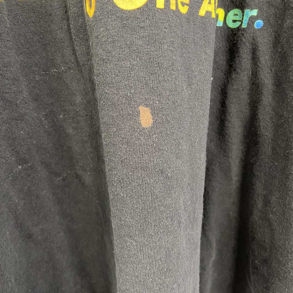 DOM　半袖デザインプリントTシャツ　ビッグT　BEKIND　カラフル　クルーネック　カジュアル　黒　ブラック　3XLサイズ　古着