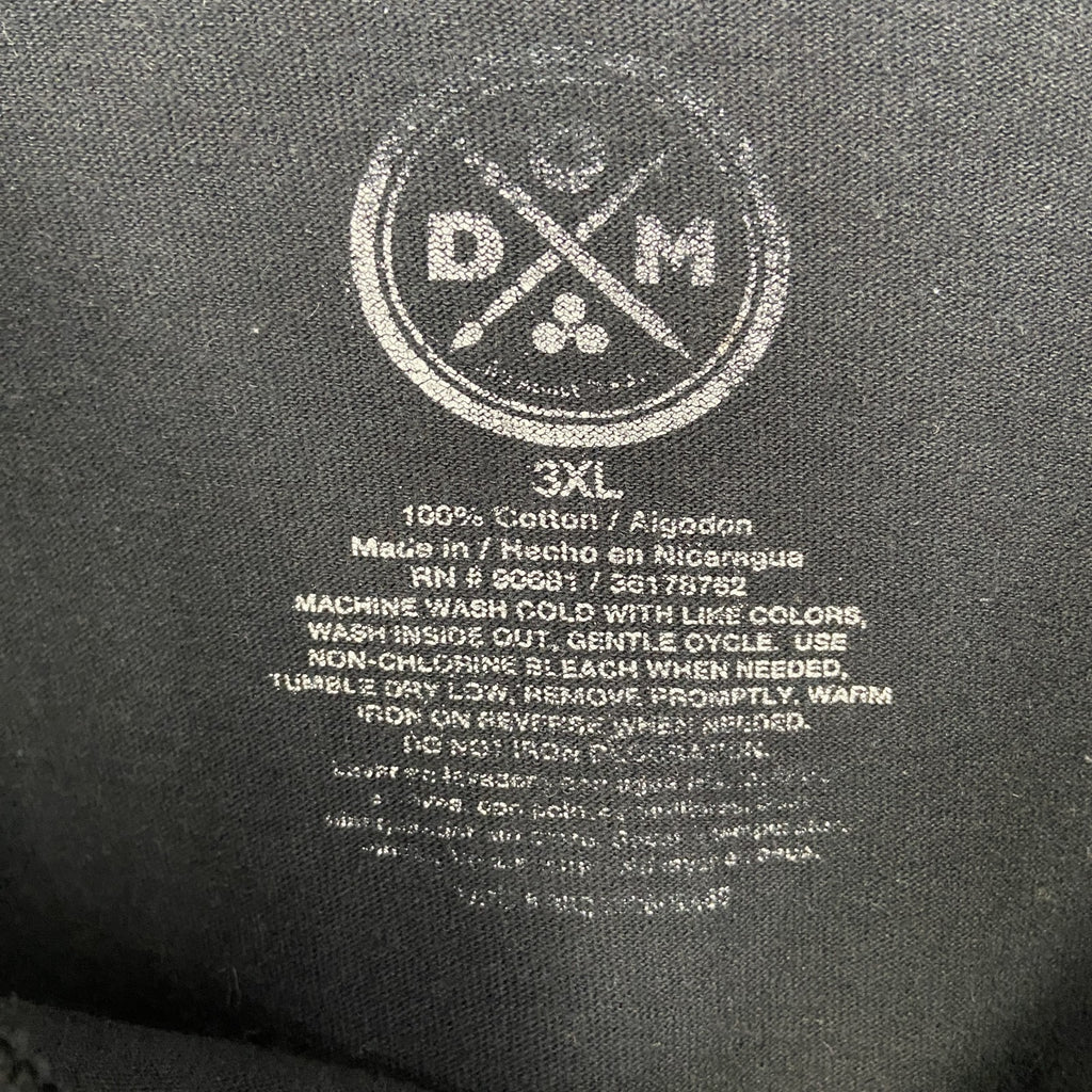 DOM　半袖デザインプリントTシャツ　ビッグT　BEKIND　カラフル　クルーネック　カジュアル　黒　ブラック　3XLサイズ　古着