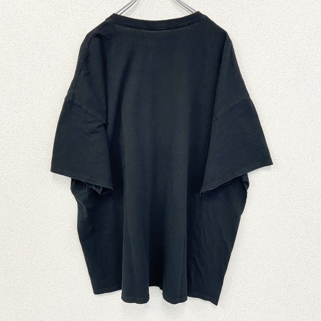 DOM　半袖デザインプリントTシャツ　ビッグT　BEKIND　カラフル　クルーネック　カジュアル　黒　ブラック　3XLサイズ　古着