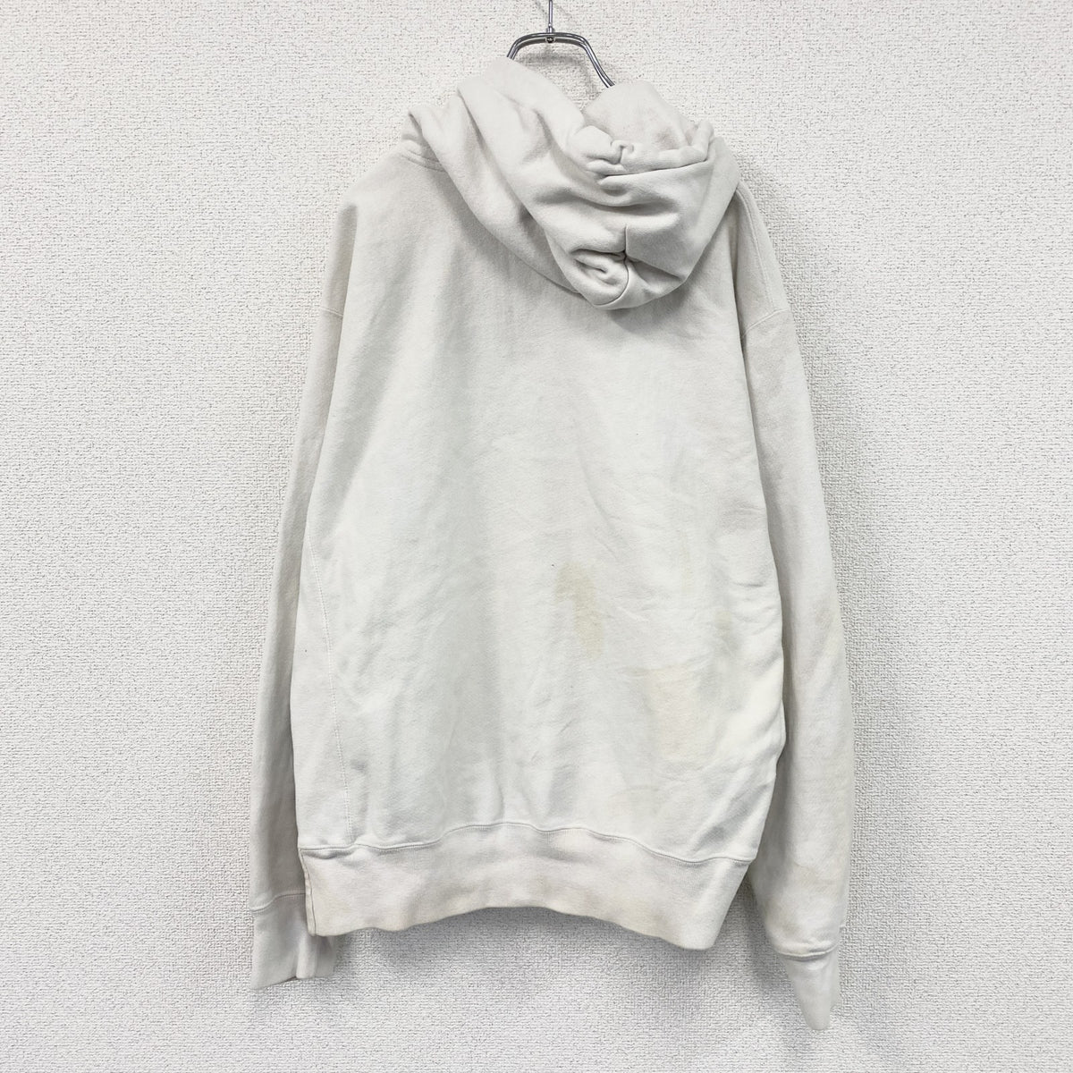 Champion　チャンピオン　リバースウィーブ　スウェットパーカー/フーディー　刺繍ロゴ　ワンポイント　現行　白　ホワイト　Lサイズ トレーナー スウェットトップス フード付き 古着