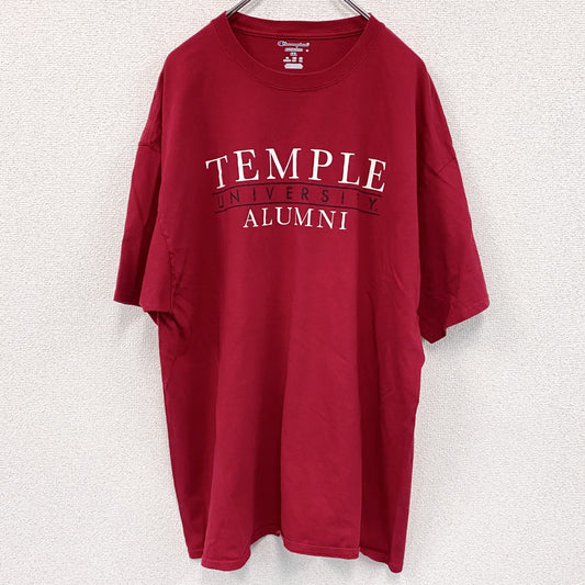 champion　チャンピオン　半袖プリントTシャツ　3連プリント　赤　レッド　２XLサイズ