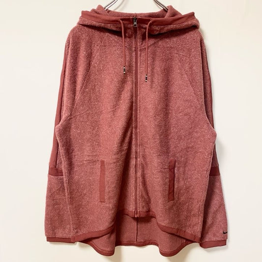 古着 used　NIKE ナイキ　長袖フルジップフリースパーカー　フリースジャケット　ワンポイントロゴ刺繍　霜降り　Mサイズ