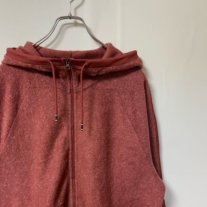 NIKE ナイキ　長袖フルジップフリースパーカー　フリースジャケット　ワンポイントロゴ刺繍　霜降り　Mサイズ　古着