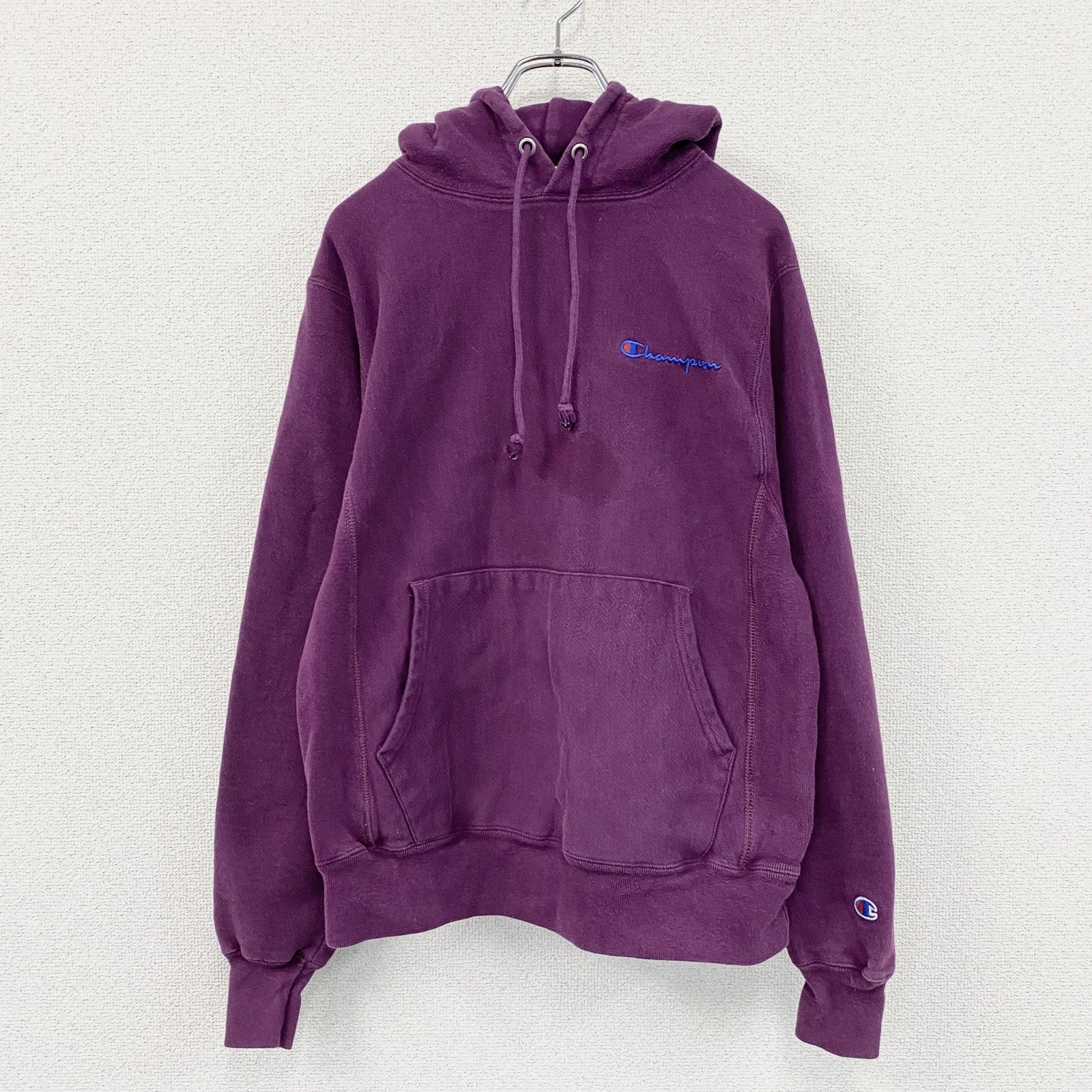 Champion　チャンピオン　リバースウィーブ　スウェットパーカー/フーディー　ヘビーウェイト　現行　紫　パープル　Sサイズ　古着