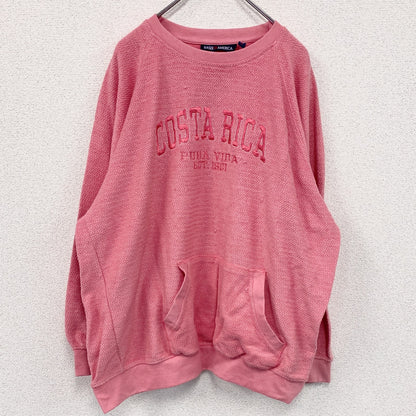 BASIX OF AMERICA　COSTA RICA　スウェット/トレーナー　ラグランスリーブ　ピンク　XLサイズ