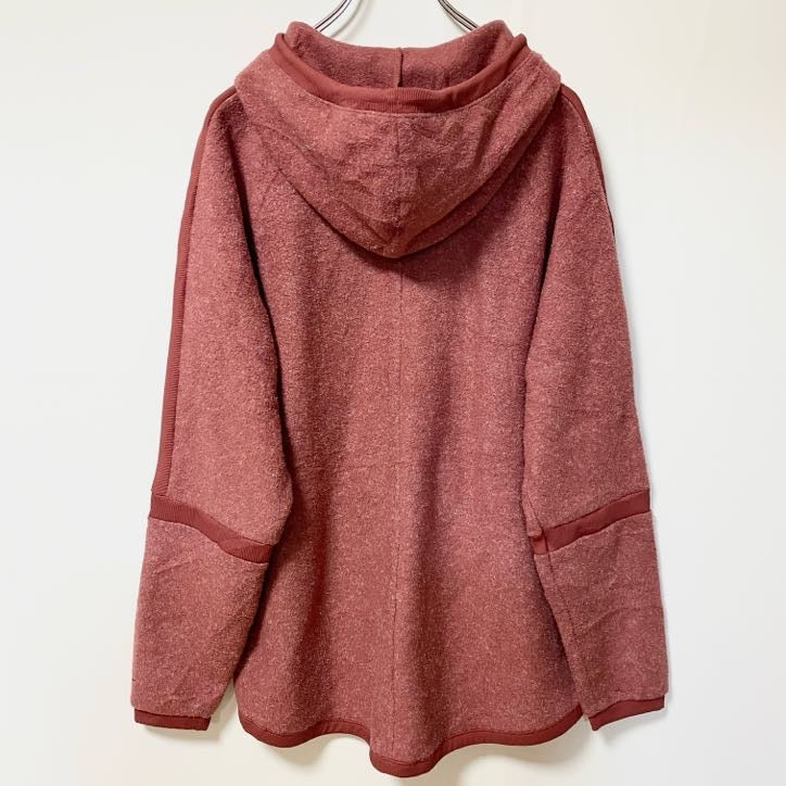 古着 used　NIKE ナイキ　長袖フルジップフリースパーカー　フリースジャケット　ワンポイントロゴ刺繍　霜降り　Mサイズ