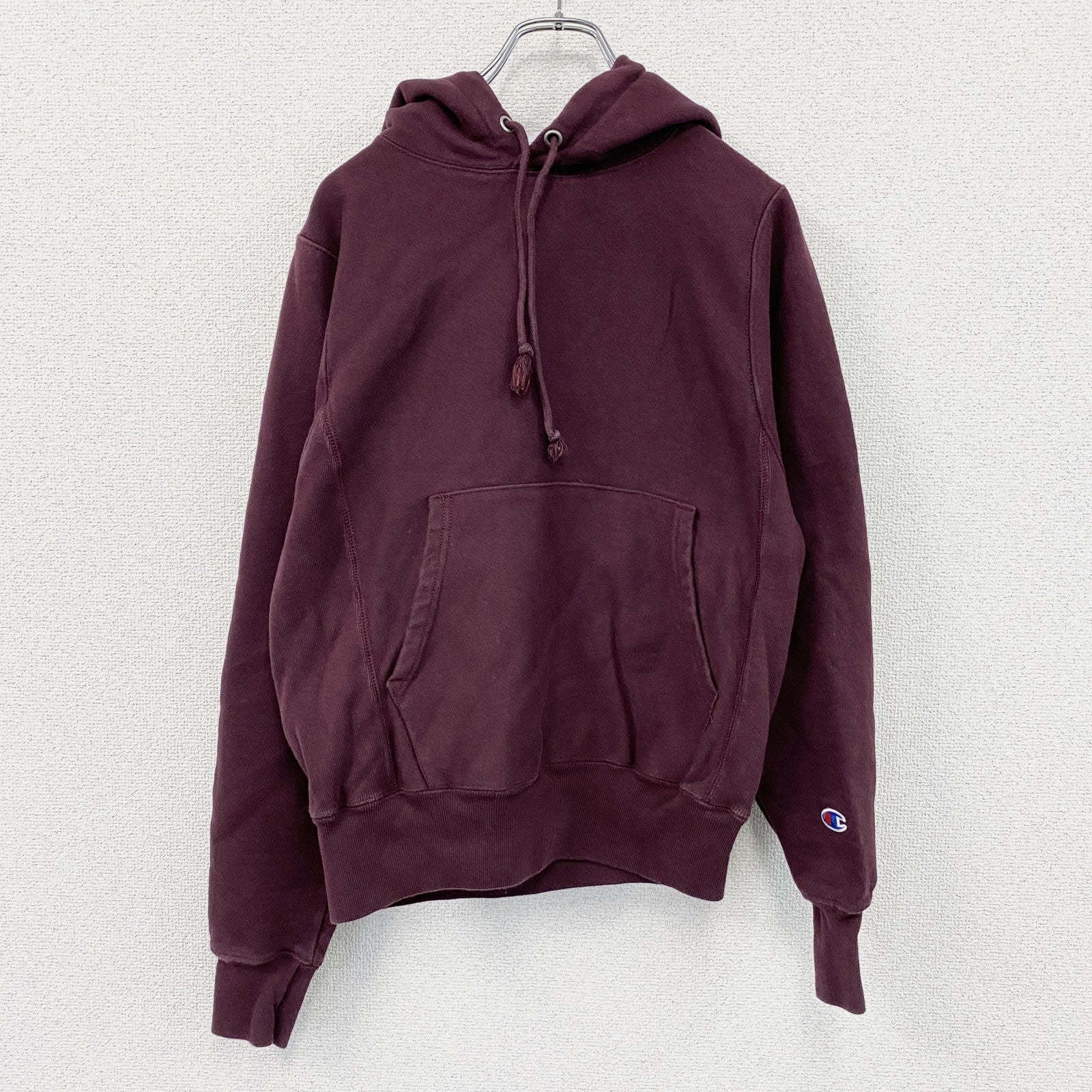 Champion　チャンピオン　リバースウィーブ　スウェットパーカー/フーディー　目無し　現行　ワインレッド　XSサイズ　古着