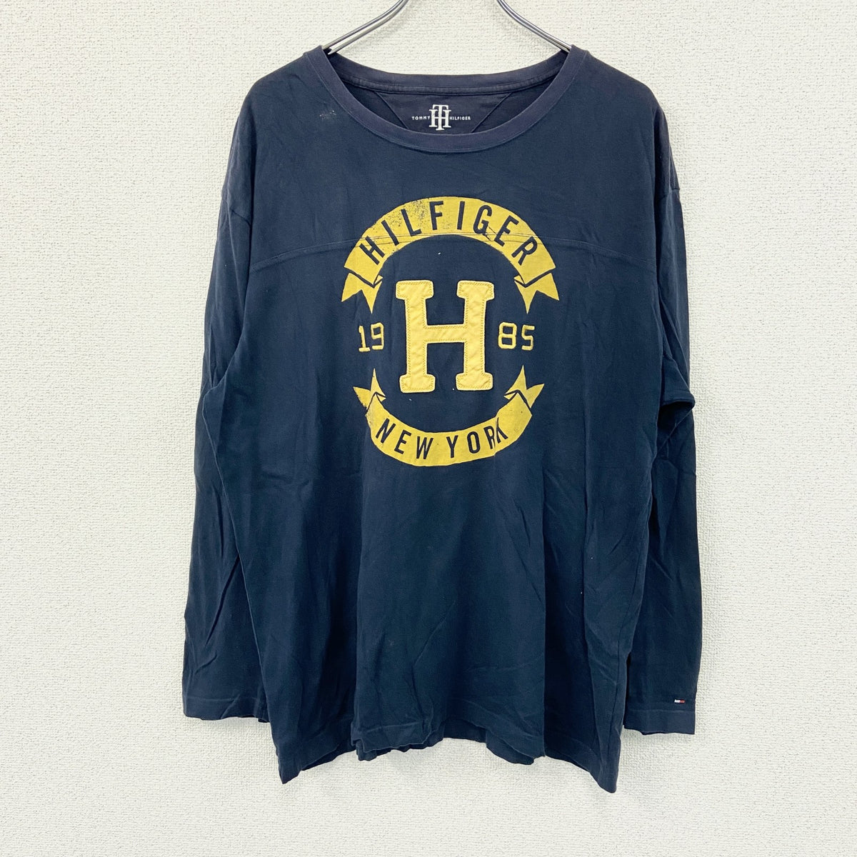 TOMMY HILFIGER　トミーヒルフィガー　長袖Tシャツ/ロンT　紺　ネイビー　XLサイズ カットソー メンズ 古着