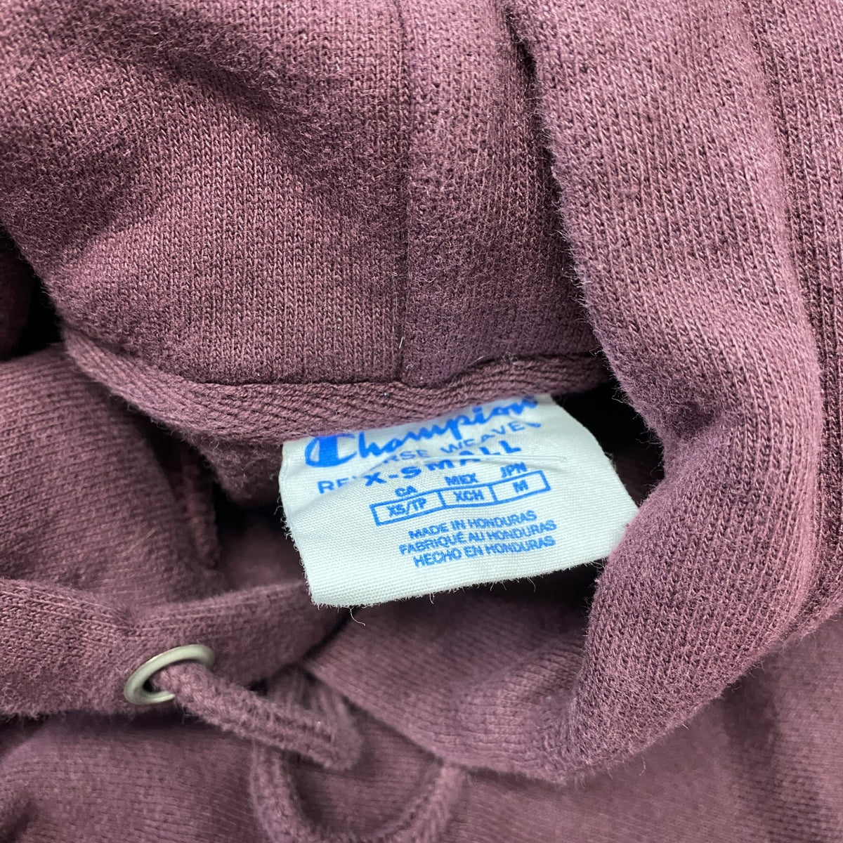 Champion　チャンピオン　リバースウィーブ　スウェットパーカー/フーディー　目無し　現行　ワインレッド　XSサイズ　古着