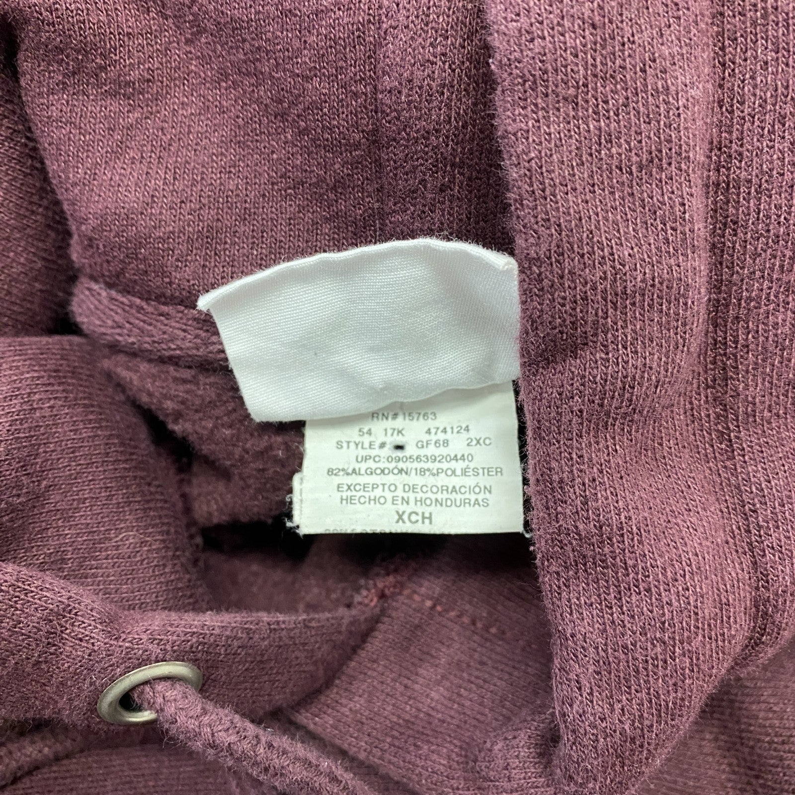 Champion　チャンピオン　リバースウィーブ　スウェットパーカー/フーディー　目無し　現行　ワインレッド　XSサイズ　古着