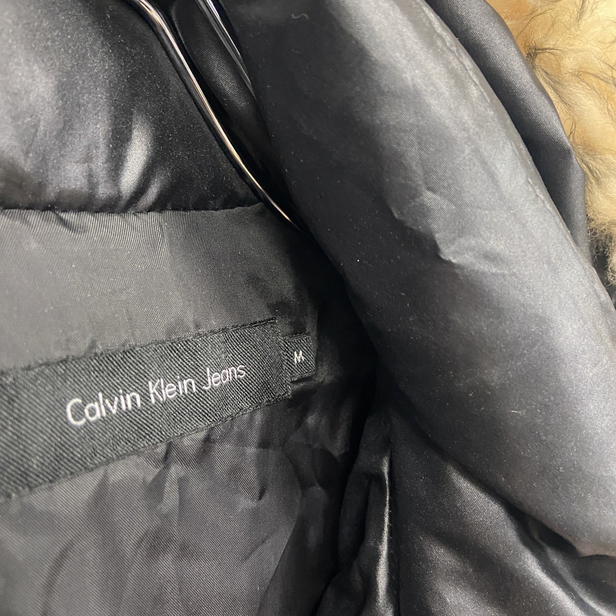 Calvin Klein Jeans　カルバンクラインジーンズ　ダウンジャケット　ダウン80%　黒　ブラック　Mサイズ　古着