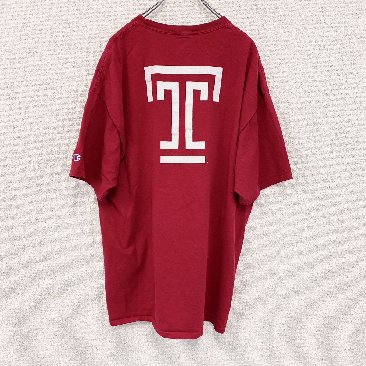 champion　チャンピオン　半袖プリントTシャツ　3連プリント　赤　レッド　２XLサイズ　古着
