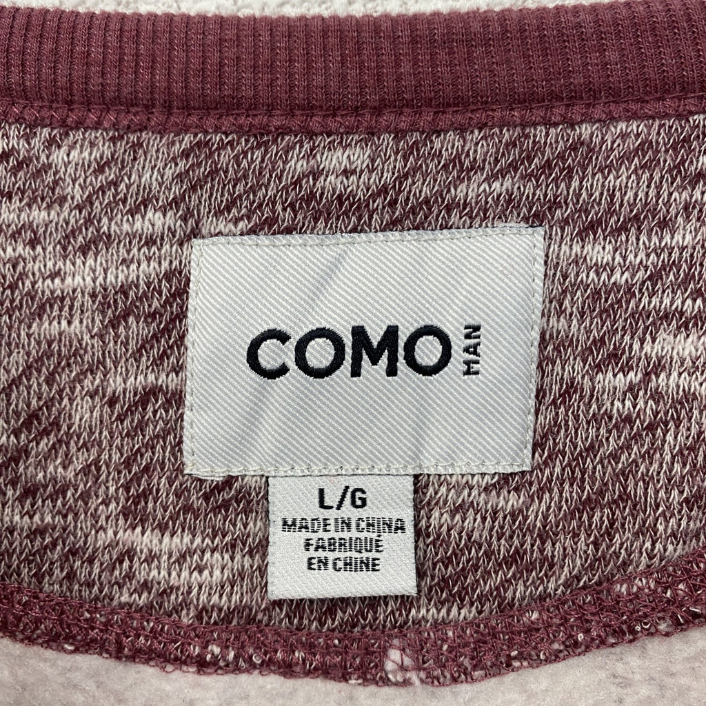 COMO　MAN　スウェット　プルオーバー　ノームコア　レトロデザイン　霜降りカラー　赤　レッド　Lサイズ　古着
