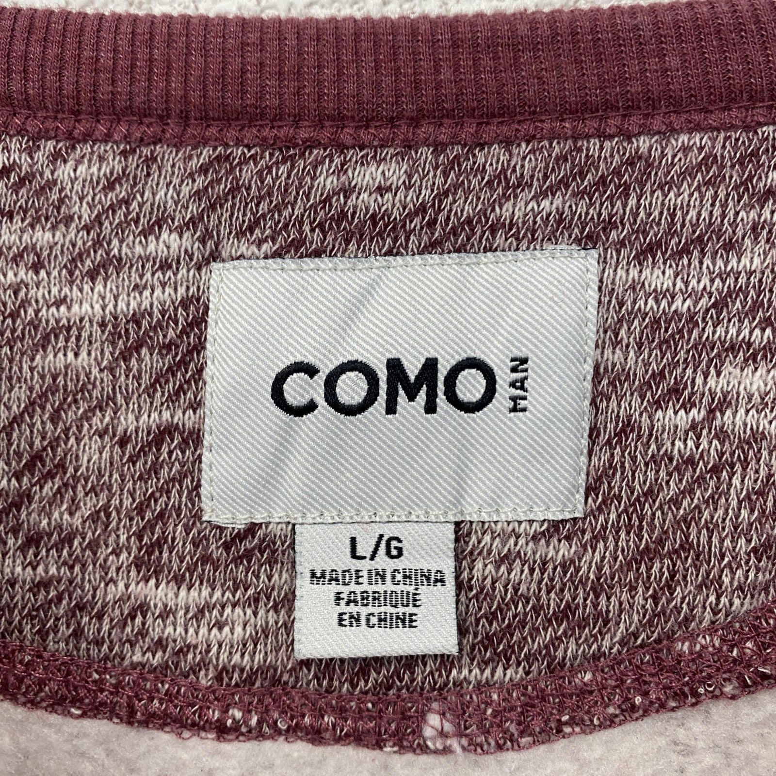 COMO　MAN　スウェット　プルオーバー　ノームコア　レトロデザイン　霜降りカラー　赤　レッド　Lサイズ　古着