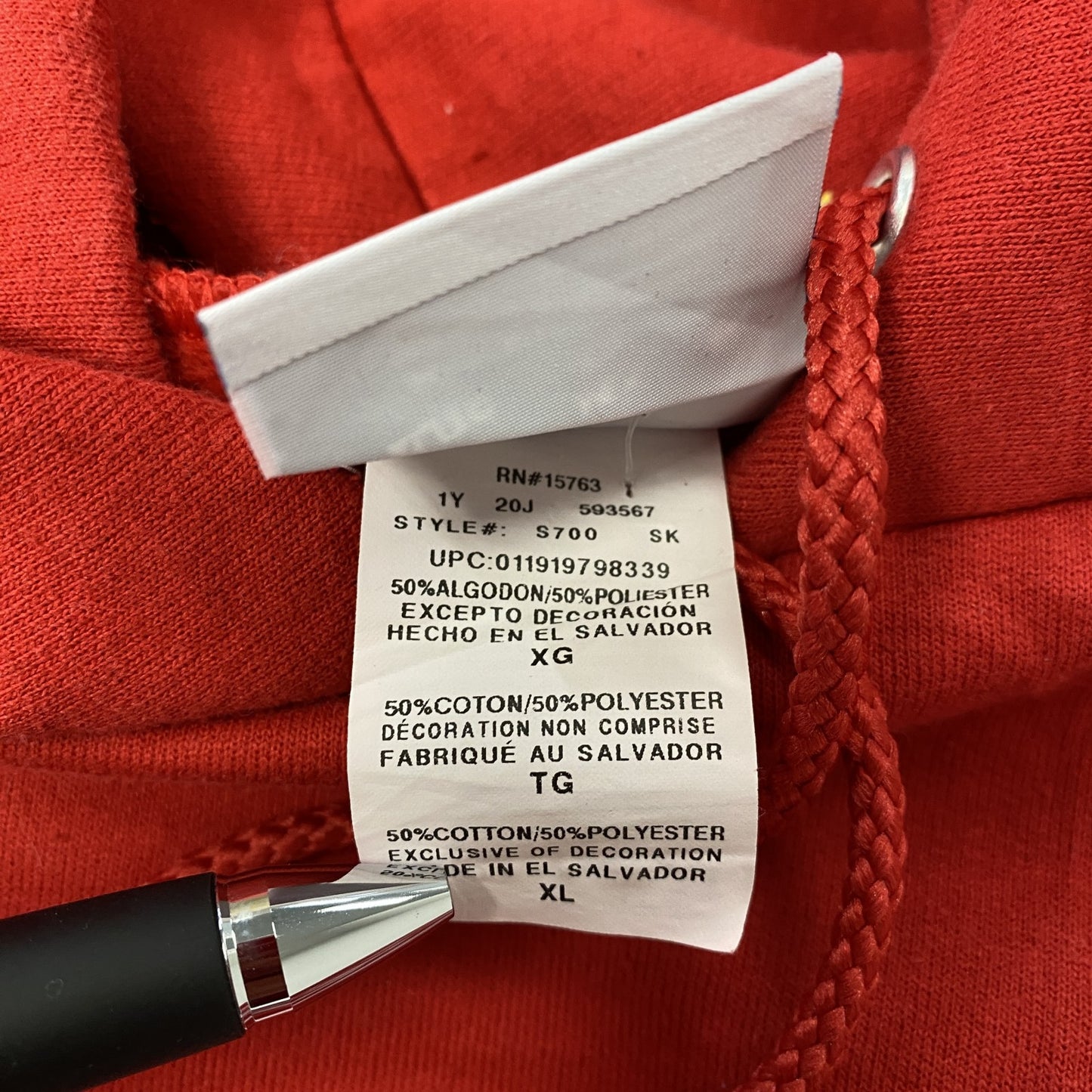 champion　チャンピオン　JEEP　スウェットパーカー/フーディ　赤　レッド　XLサイズ