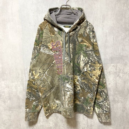 古着 used　Cabelas　カベラス　長袖リアルツリーカモパーカー　カモフラージュ　ロゴワッペン　個性的　秋冬服　Lサイズ