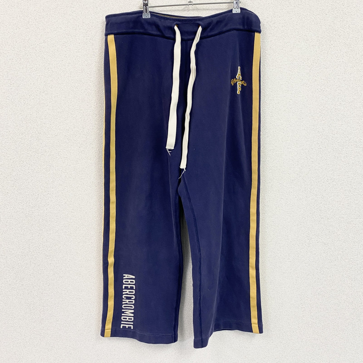 00s　Abercrombie&Fitch　アバクロンビー&フィッッチ　トラックパンツ/ジャージパンツ　裏ボア　紺　ネイビー　Lサイズ　