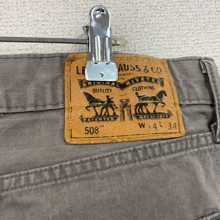 Levi’s　リーバイス　508　デニムパンツ/ジーンズ　ジップフライ　灰色　グレー　W34サイズ　古着