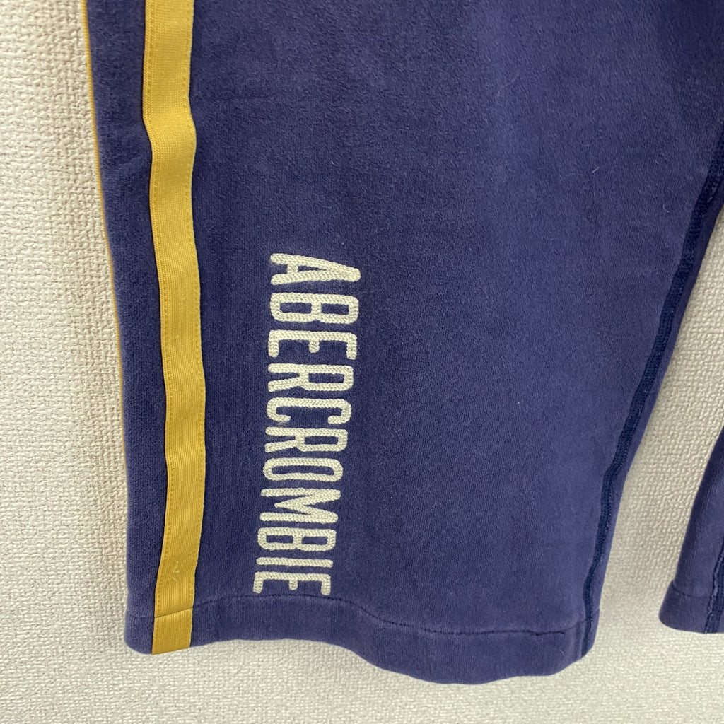 00s　Abercrombie&Fitch　アバクロンビー&フィッッチ　トラックパンツ/ジャージパンツ　裏ボア　紺　ネイビー　Lサイズ　