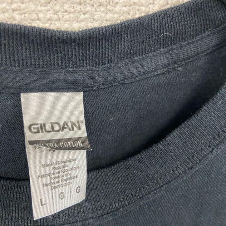 GILDAN　ギルダン　半袖プリントTシャツ　黒　ブラック　Lサイズ カットソー メンズ 古着