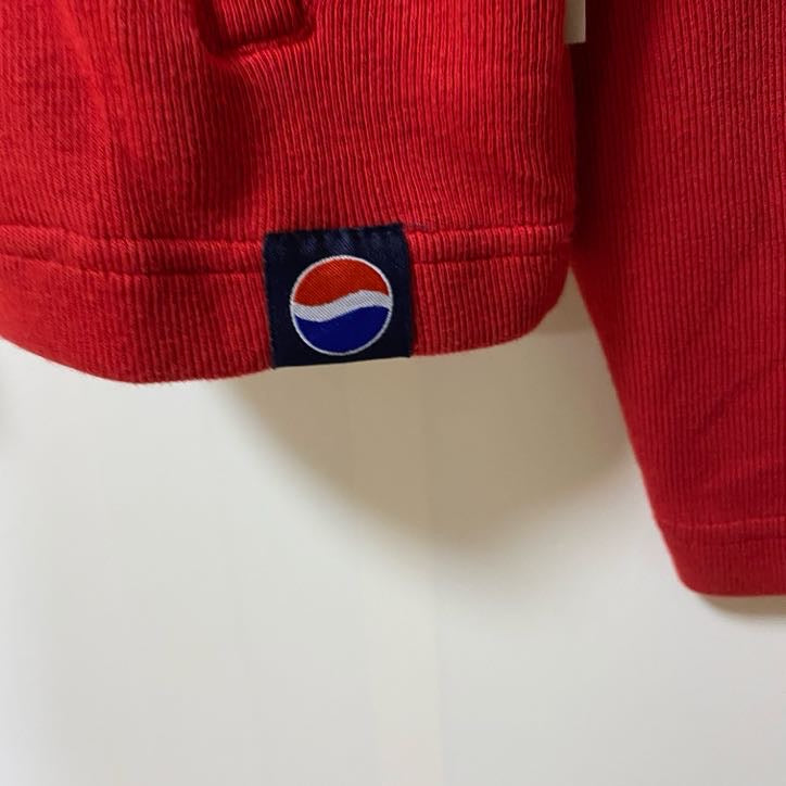 Reebok リーボック　長袖ワンポイントロゴ刺繍パーカー　フルジップ　ペプシタグ　赤　レッド　XLサイズ　古着