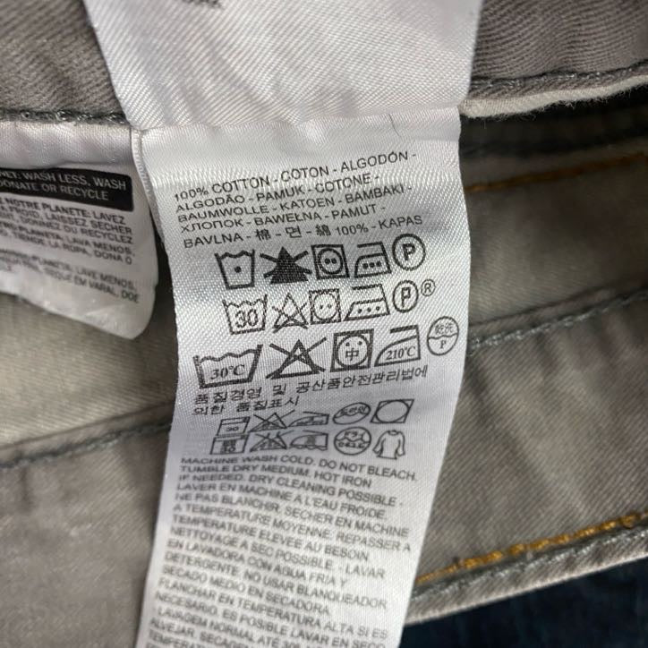Levi’s　リーバイス　508　デニムパンツ/ジーンズ　ジップフライ　灰色　グレー　W34サイズ　古着