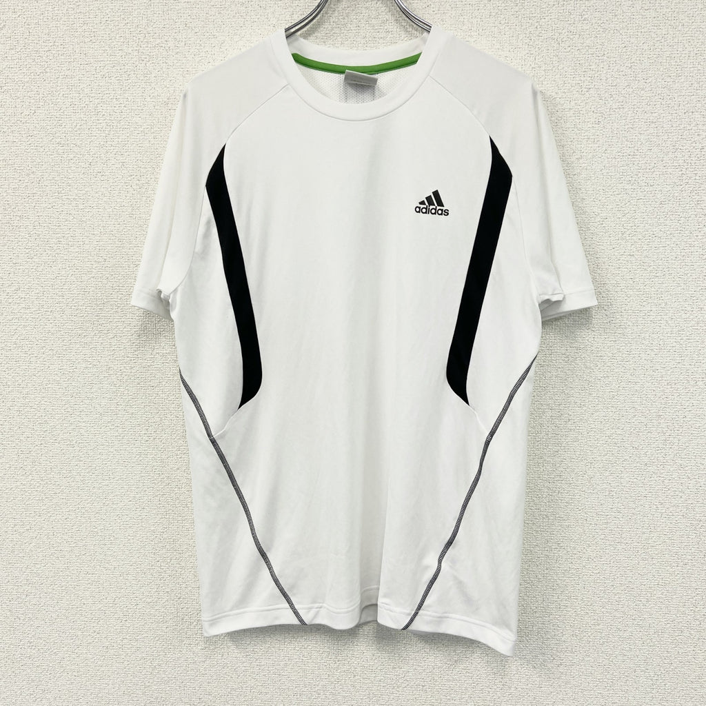 adidas　アディダス　半袖Tシャツ　白　ホワイト　Mサイズ カットソー メンズ ポリエステル 古着