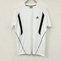 adidas　アディダス　半袖Tシャツ　白　ホワイト　Mサイズ カットソー メンズ ポリエステル 古着