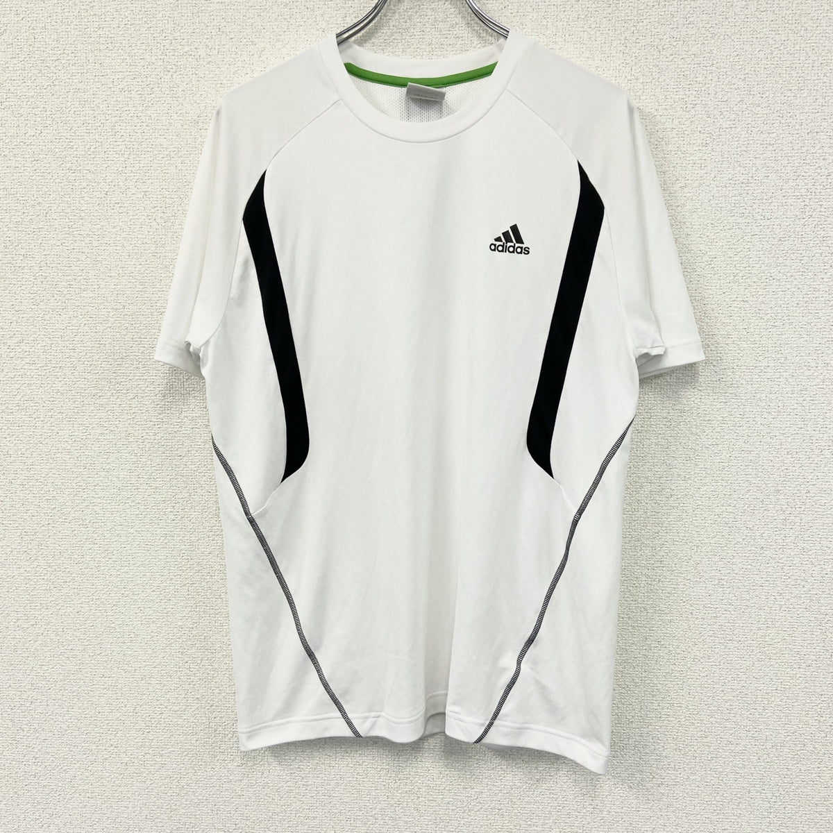 adidas　アディダス　半袖Tシャツ　白　ホワイト　Mサイズ カットソー メンズ ポリエステル 古着