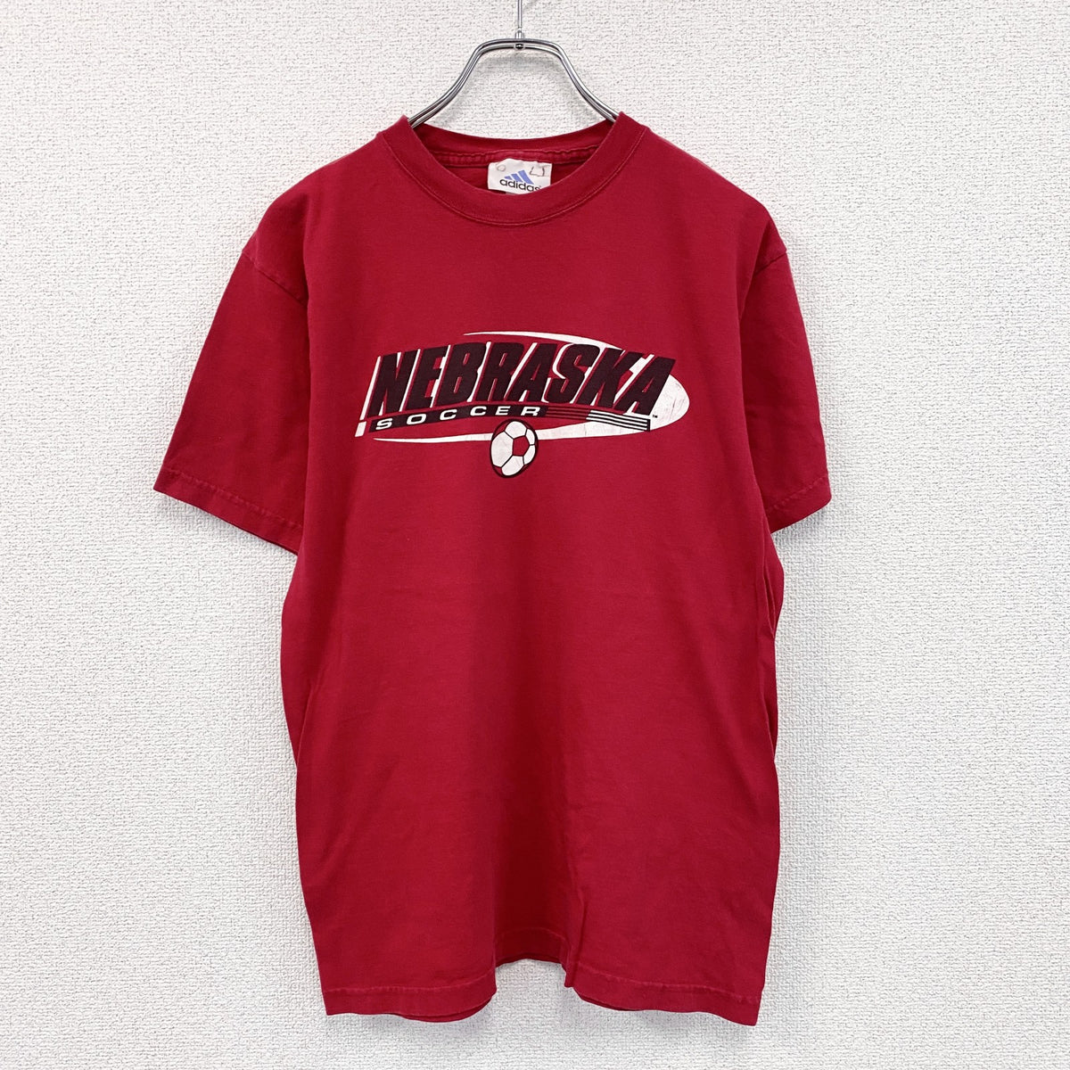 ～00s　adidas　アディダス　半袖プリントTシャツ　ヴィンテージ　赤　レッド　　古着