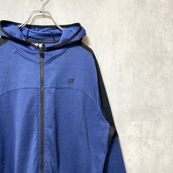 RUSSELL　ラッセル　長袖ワンポイントロゴトラックジャケット　ジャージ　ネイビー　紺　オーバーサイズ　XLサイズ　古着