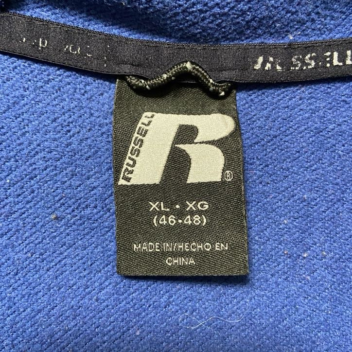 RUSSELL　ラッセル　長袖ワンポイントロゴトラックジャケット　ジャージ　ネイビー　紺　オーバーサイズ　XLサイズ　古着