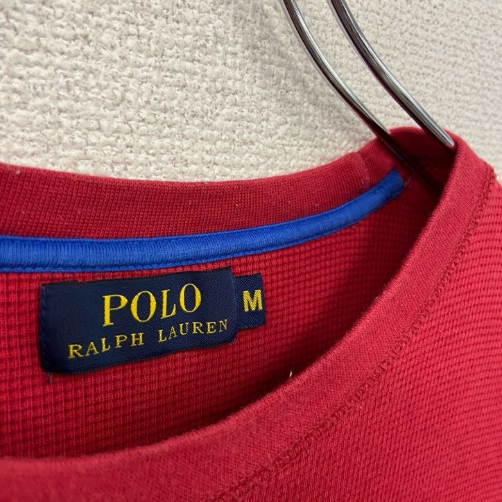 Polo Ralph Lauren　ポロラルフローレン　半袖ワッフル生地Tシャツ　赤　レッド　Mサイズ　古着