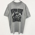 JERZEES ジャージーズ　半袖プリントTシャツ　NEWMAN GROVE　グレー　灰色　クルーネック　古着