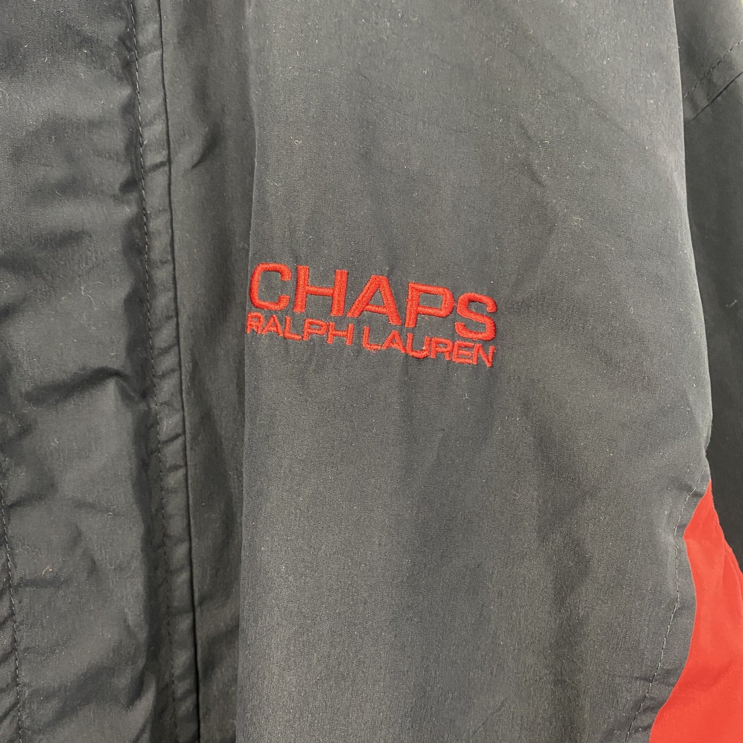 古着 used　CHAPS RALPH LAUREN　ラルフローレン　長袖ワンポイント刺繍ナイロンジャケット　ネイビー　Mサイズ