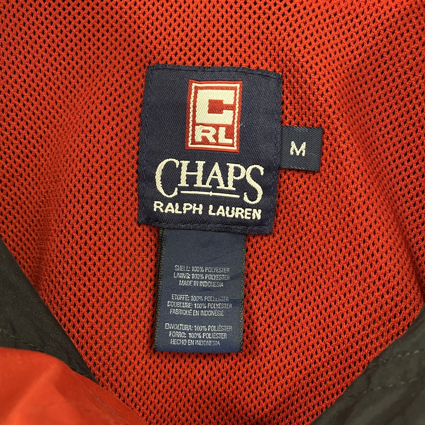 古着 used　CHAPS RALPH LAUREN　ラルフローレン　長袖ワンポイント刺繍ナイロンジャケット　ネイビー　Mサイズ