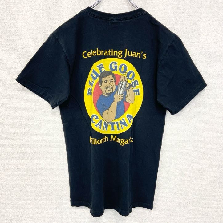anvil　アンヴィル　半袖プリントTシャツ　BLUE GOOSE　3連プリント　アーチプリント　黒　ブラック　Sサイズ　古着