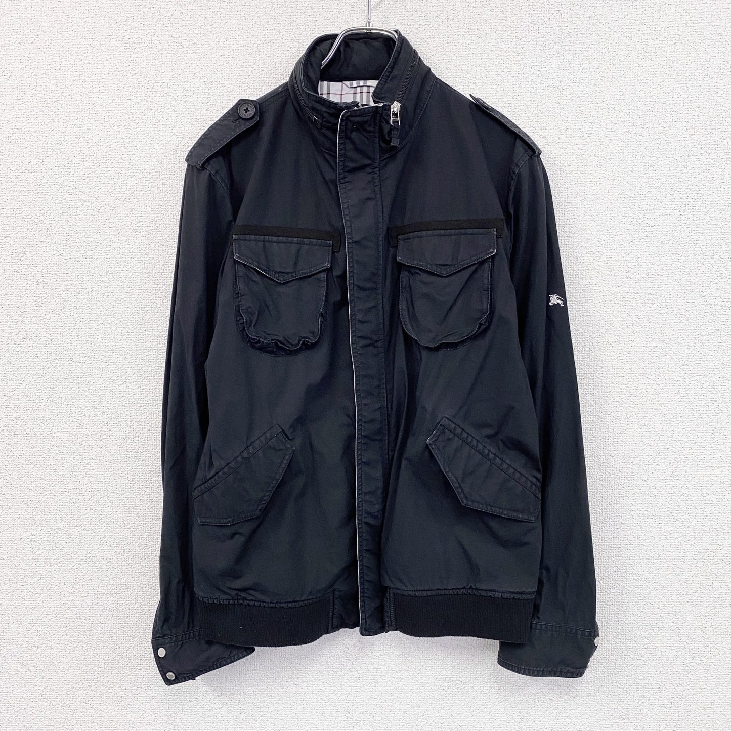 BURBERRY　BLACK　LABEL　バーバリーブラックレーベル　ミリタリージャケット　紺　ネイビー　Lサイズ