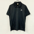 adidas　アディダス　半袖ポロシャツ　刺ロゴ　黒　ブラック　Mサイズ　古着